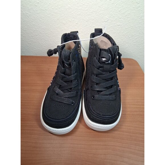 NWT Billy High Top Sneakers Iridescent Animal Print Running Shoes Black Size 8 - Picture 2 of 6